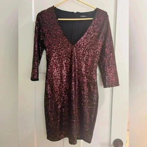 Women's Express Burgundy Red Sequin Mini Sheath Dress 0, Prom Dress, Club Dress,